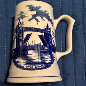 Tower Bridge Blue and White Ceramic Mug